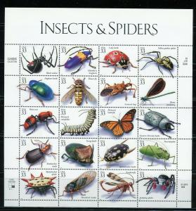 UNITED STATES SCOTT#3351 INSECTS AND SPIDERS SHEET OF TWENTY MINT NH