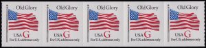 US 2892 Old Glory Red G rate 32c coil strip 5 MNH 1994