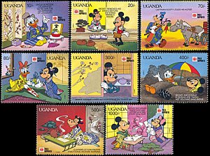 Uganda 888-895, MNH, Disney at PhilaNippon '91 Stamp Exhibition