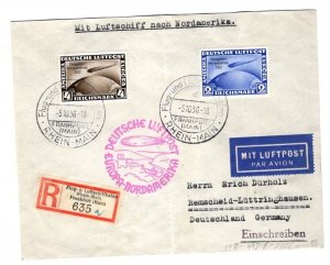 GERMAN US ZEPPELIN CHICAGO #437-38 cat.2000M($1200.00)  5-10-36