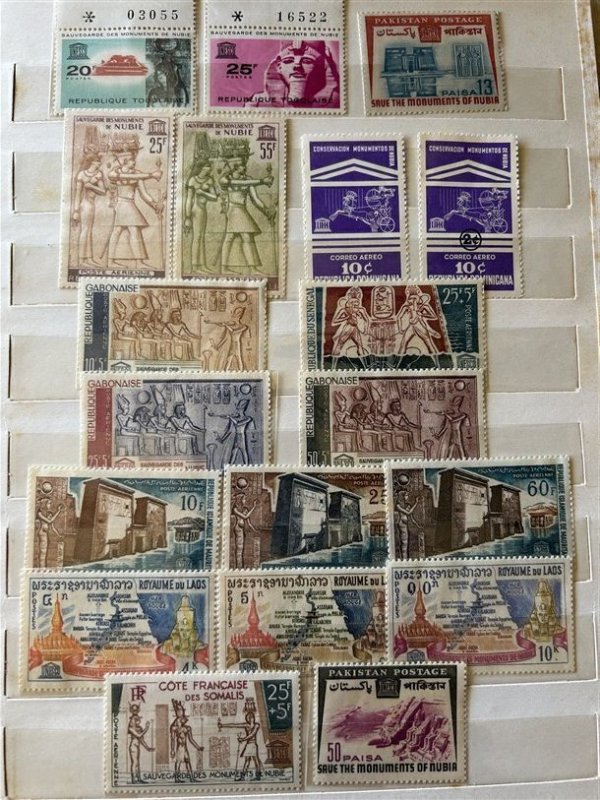 1960 Save Nubia Momument (UNESCO) countries MINT sets some with surcharge PART 2