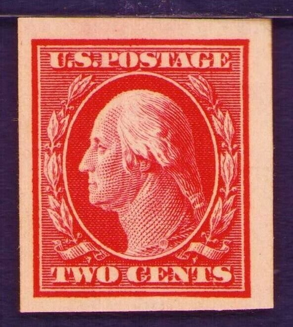 US Sc 384 Imperf 2¢ Washington Head  1910  MH