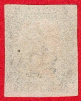 GBR SC #1 U (K,K) 1840 Queen Victoria 4 margins w/red cancel CV $375.00