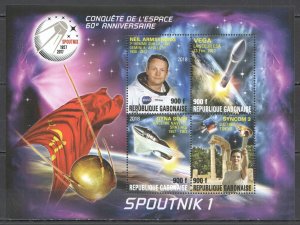 Vk025 2018 Space Conquest Sputnik 1 Neil Armstrong Apollo 11 Vega Syncom Kb Mnh