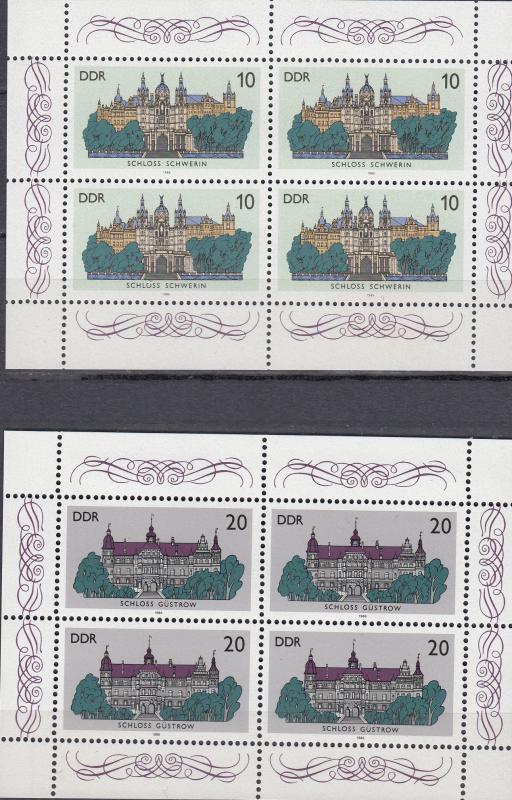 East Germany - 1986 Castles M/S Sc# 2552a, 2556a - MNH (434)