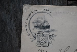 Deutsche Seepost Hamburg Amerika Line Germany #49 & US #279