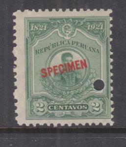 PERU, 1921 Centenary Independence, 2c., ABN Punched Proof, SPECIMEN in Red, mnh