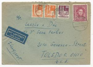 Germany Scott #B310 #638 x2 & #654 on Air Mail Cover Badwiessee December 15 1942