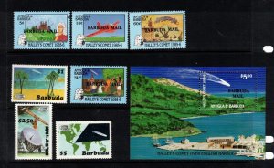 Barbuda Sc 787-93,794 MNH Full SET & S/S of 1986 - Halley's comet