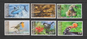 BIRDS-GIBRALTAR #1859-64 BIRDS & FAUNA MNH