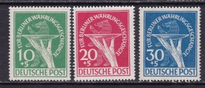 Germany Scott 9NB1-9NB3, 1949 Currency Victims, VF MNH.  Scott $230