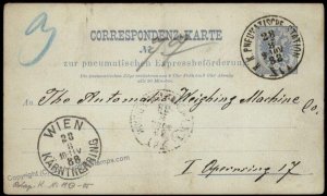 Austria Empire 10Kr Rohrpost Pneumatic Mail Postal Stationery Card G67580