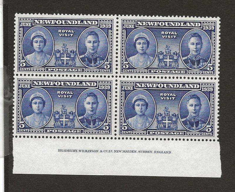 NEWFOUNDLAND  SC# 249  BLK/4  VF/MNH