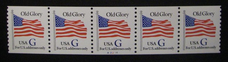 Scott 2890, 32 cent nondenominated G Flag, PNC5 #A2214, MNH Coil BEAUTY