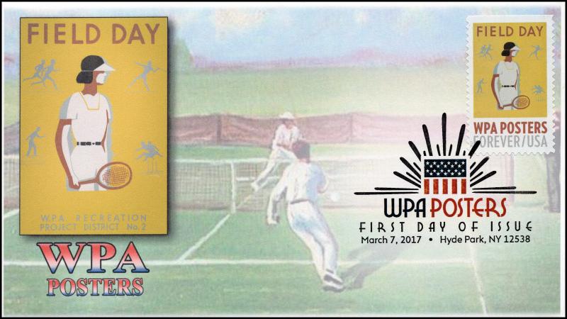 17-075, 2017,WPA Posters, Hyde Park NY, DCP, FDC, Field Day