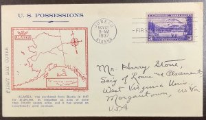 800 Grandy cachet Alaska Territory FDC 1937