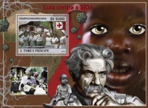 SAO TOME E PRINCIPE 2008 SHEET FIGHT AIDS SIDA SCHWEITZER RED CROSS st8403b