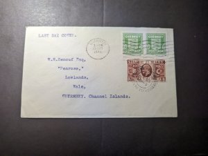 1946 England British Channel Islands Cover Guernsey CI Local Use Last Day Cover