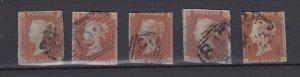 GB 1841 1d Red Imperf Collection Of 5 Fine Used BP6066