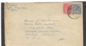 1931 Air Letter Airmail Cover fr Kijabe Kenya to Chicago, IL Moody Bible Ins. US