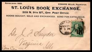 US St Louis Book Exchange St Louis,MO 1888 Cover