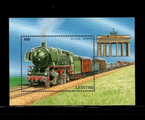 Lesotho 1996 - Trains Railroad - Souvenir Stamp Sheet - Scott #1060 - MNH