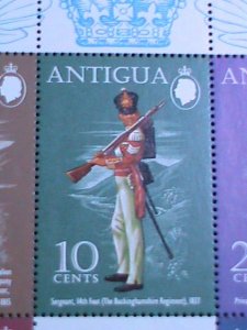 ANTIGUA -1972-MILITARY UNIFORMS SOLDIERS - MNH SHEET VF HARD TO FIND