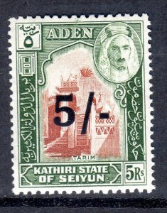 ADEN   states  - SEIYUN - 1951 - surch- SG 27 -  Mint Never Hinged  