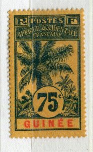 FRENCH COLONIES; GUINEE 1906 Oil Palm Pictorial issue Mint hinged 75c. value