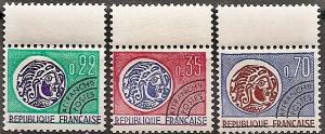 FRANCE 1240-42 MNH 1969 GALLIC COIN PRECANCELED