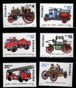 Poland Scott 2664-2669 Fire Engine set MNH**