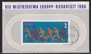 Poland 1966 Sc 1422 European Athletic Championships Budapest Stamp SS Used