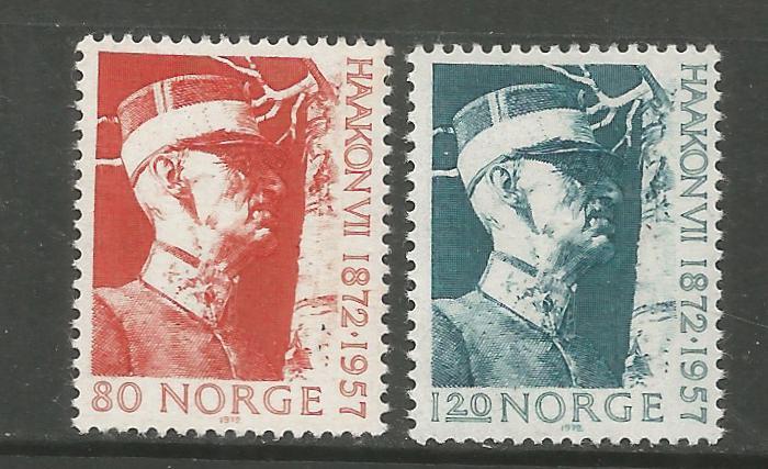 NORWAY, 590-591, MINT HINGED, KING HAAKON VII