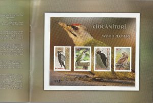 ROMANIA 2016 STAMPS FOLDER Woodpecker birds nature LIMITED EDTION