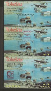 TOKELAU Sc 203-203A-203B NH issue of 1995 - 3 SOUVENIR SHEETS - YEAR OF THE PIG