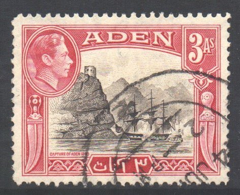 Aden Scott 22 - SG22, 1939 George VI 3a used