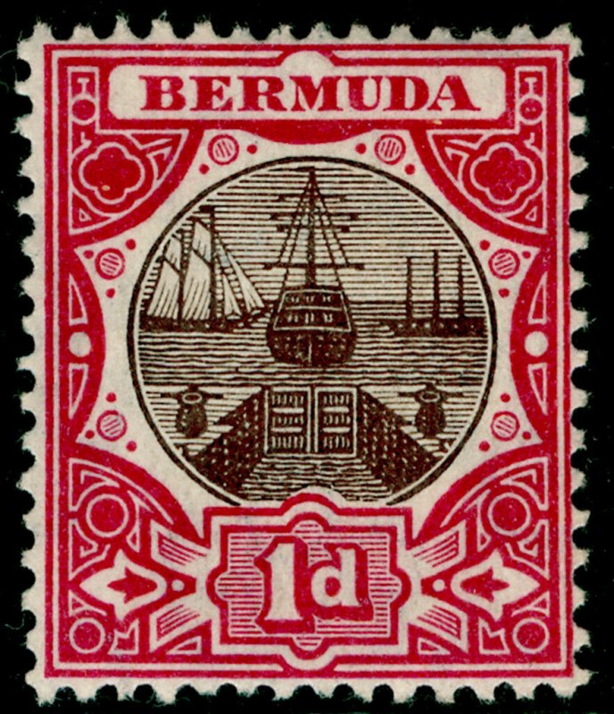 BERMUDA SG37, 1d brown & carmine, LH MINT. Cat £40. 