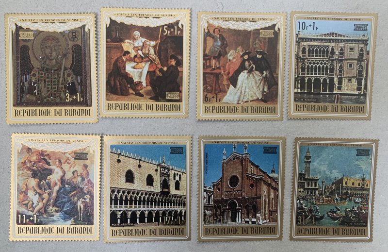 Burundi 1971 Save Venice, paintings.  MNH. Scott B52-B55,CB22-CB25.  CV $6.20