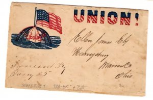 US  PATRIOTIC  UNION FLAG STAMPLESS SOMERSET  KENTUCKY  CIRCA 1863 MANUSCRIPT