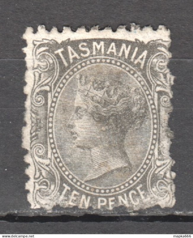 Tas106 1871 Australia Tasmania Ten Pence Stamped Post Office Gibbons Sg #134 ...