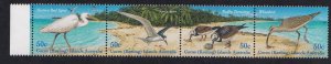 Cocos Islands # 337, Shore Birds, Strip of Four, NH, 1/2 Cat.