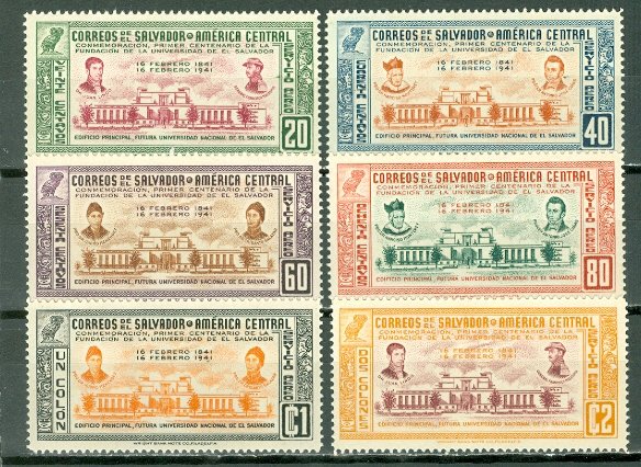 EL SALVADOR AIR #C78-83...PERF. 11.5...SET...MNH...$15.00