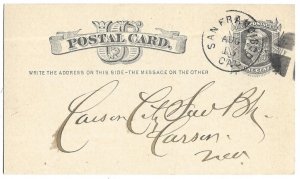 San Francisco, California to Carson, Nevada 1878 UX5, The Anglo Californian Bank