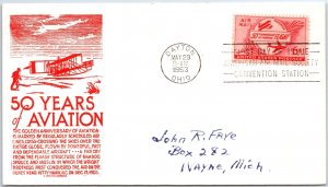 U.S. FD.C. GOLDEN ANNIVERSARY OF AVIATION & AMERICAN AIR MAIL SOCIETY CON 1953