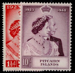 PITCAIRN ISLANDS GVI SG11-12,  1949 ROYAL SILVER WEDDING set, NH MINT. Cat £41.