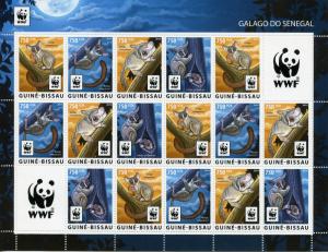 Guinea-Bissau 2015 MNH Senegal Galago WWF 16v M/S Bushbabies Bush Babies