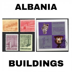Thematic Stamps - Albania - Buildings - Choose from dropdown menu