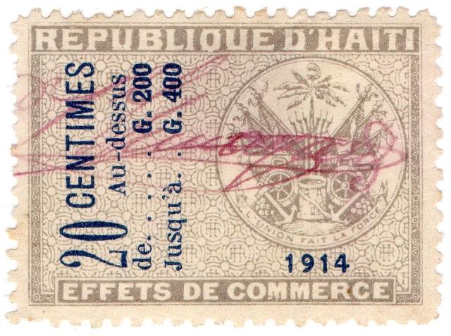 (I.B) Haiti Revenue : Commercial Duty 20c