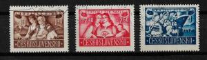 CZECHOSLOVAKIA  B160-B162 USED, YOU CAME BACK, SET 1946