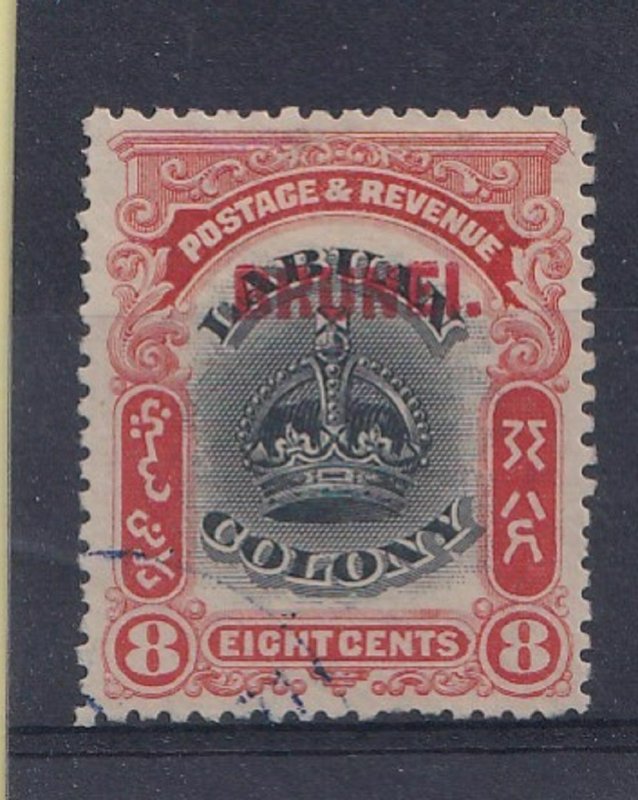 1906  BRUNEI - SG: 17  - KEVII - 8c  BLACK & VERMILLION  - USED